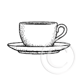 3805 B - Coffee Cup Rubber Stamp