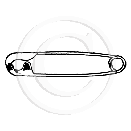 3810 B - Safety Pin Rubber Stamp