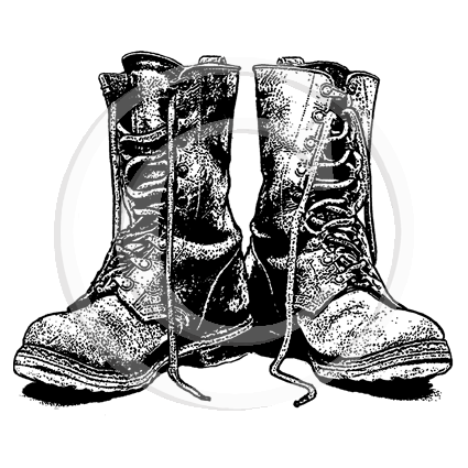3832 G - Boots Rubber Stamp Rubber Stamp