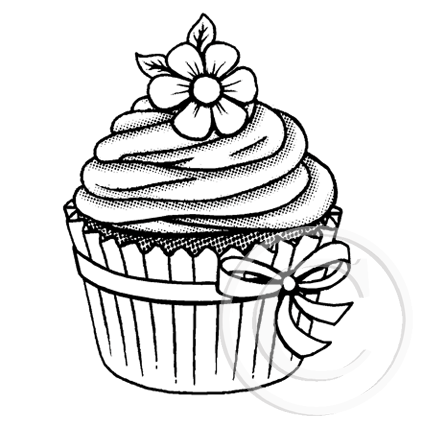 3836 F - Cupcake Rubber Stamp