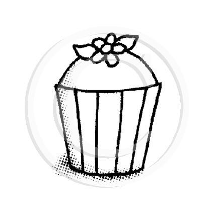 3838 A - Cupcake Rubber Stamp