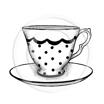 3841 A or D - Tea Cup Rubber Stamp