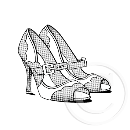 3857 F - High Heel Shoes Rubber Stamp