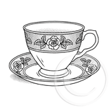 3861 G - Teacup Rubber Stamp