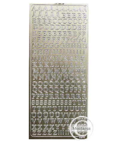 PeelCraft Stickers - ABC Upper Serif Small - Silver PC0273S