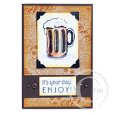 1669 D or F - Beer Mug Rubber Stamp