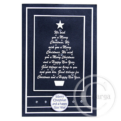 2360 GG - Wording Christmas Tree Rubber Stamp