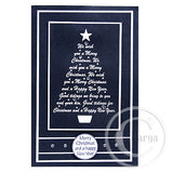 2360 GG - Wording Christmas Tree Rubber Stamp