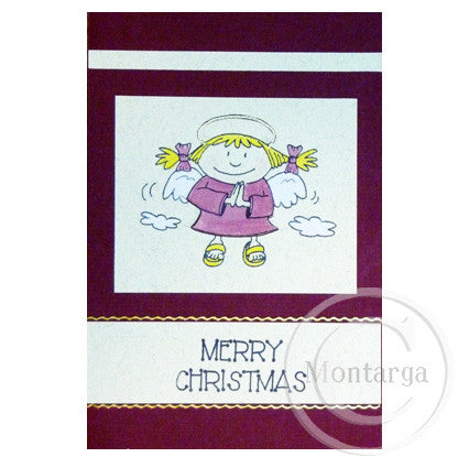 2289 G - Angel With Halo Rubber Stamp