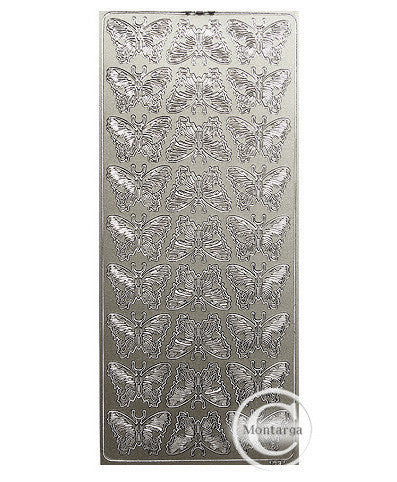 PeelCraft Stickers - Butterflies - Silver PC1631S