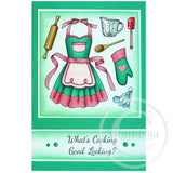 0119 B - What's Cooking Good Looking Rubber Stamp