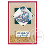 2634 G - Woodworking Man Rubber Stamp