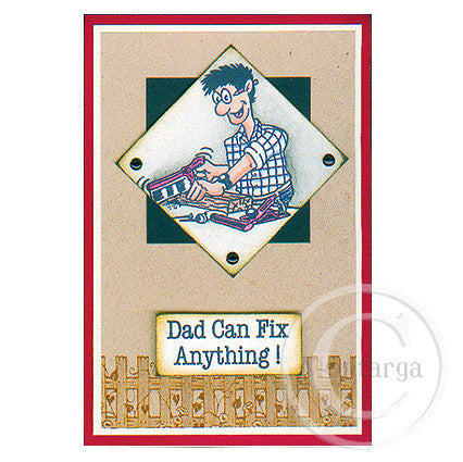 2996 B - Dad Can Fix Anything Rubber Stamp