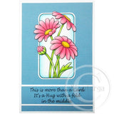 3296 GG - Daisies in Frame Rubber Stamp