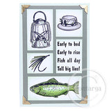 1483 D - Fishing Words Rubber Stamp