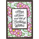 2792 G - Hugs Kisses Birthday Wishes Rubber Stamp