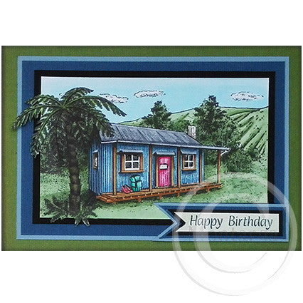0203 B - Happy Birthday Rubber Stamp