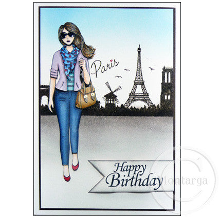 3942 GGG - Paris Silhouette Rubber Stamp