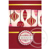 2380 F - Merry Christmas Scallop Border Rubber Stamp