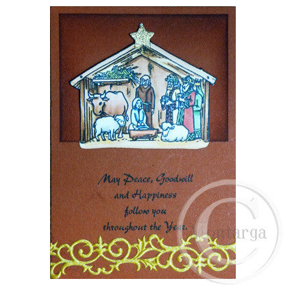 2161 E - Peace, Goodwill and Happiness Rubber Stamp