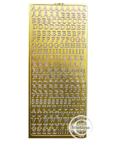 PeelCraft Stickers - ABC Upper Serif Small - Gold PC0273G