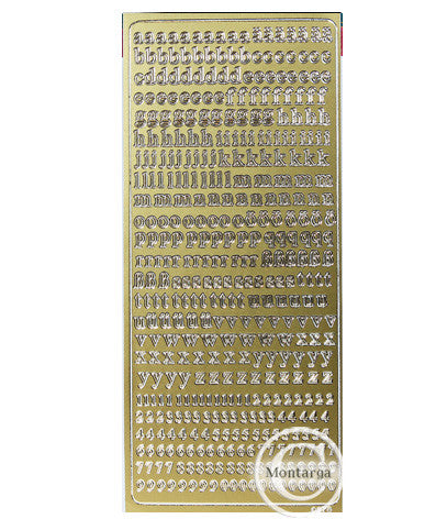 PeelCraft Stickers - ABC Lower Serif - Gold PC0276G