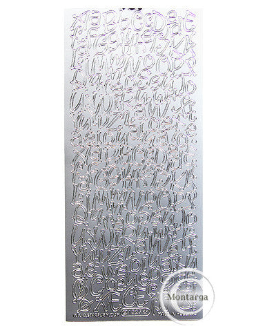 PeelCraft Stickers - Alphabet Funky - Silver PC1227S