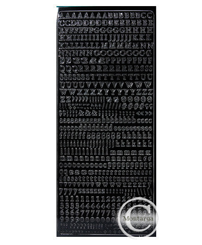PeelCraft Stickers - Serif Alphabet - Black PC1847BK