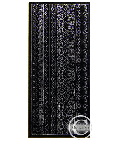 PeelCraft Stickers - Lacy Borders - Black PC2462BK
