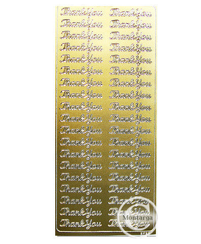 PeelCraft Stickers - Thank You - Gold PC2626G