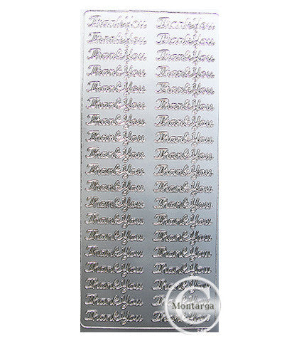 PeelCraft Stickers - Thank You - Silver PC2626S