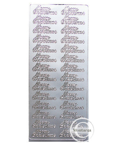 PeelCraft Stickers - Merry Christmas Text - Silver PC2721S