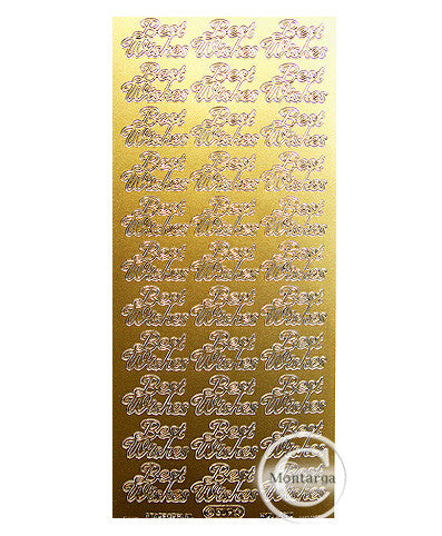 PeelCraft Stickers - Best Wishes - Gold - PC309G