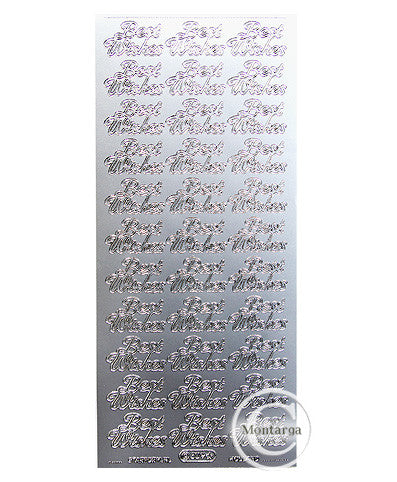 PeelCraft Stickers - Best Wishes - Silver PC309S