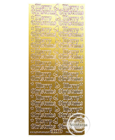 PeelCraft Stickers - Merry Christmas - Gold PC357G