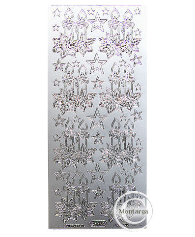 PeelCraft Stickers - Candles Christmas - Silver PC862S
