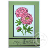3292 GG - Peony Rose Rubber Stamp