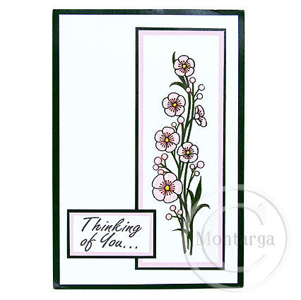 3245 FFF - Tall Flowers Rubber Stamp