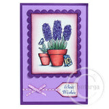 3285 G Flowers in Pot Rubber Stamp