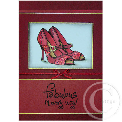 3857 F - High Heel Shoes Rubber Stamp