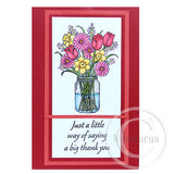 3271 GG - Jar of Flowers Rubber Stamp