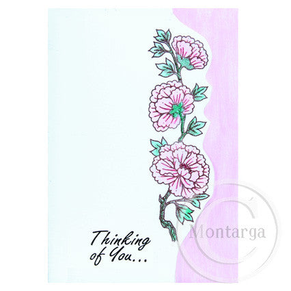 3266 FFF - Flowers On Branch Rubber Stamp