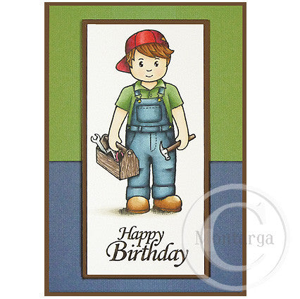 0197 B or FF - Happy Birthday Rubber Stamp