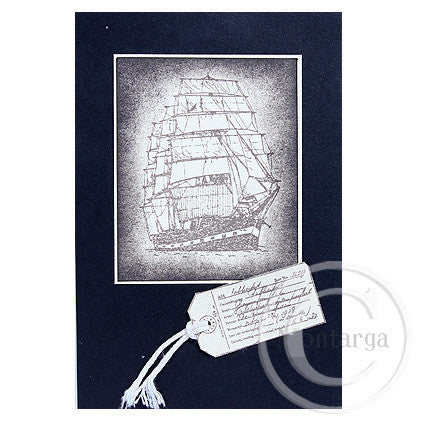 1742 E - Luggage Tag Rubber Stamp