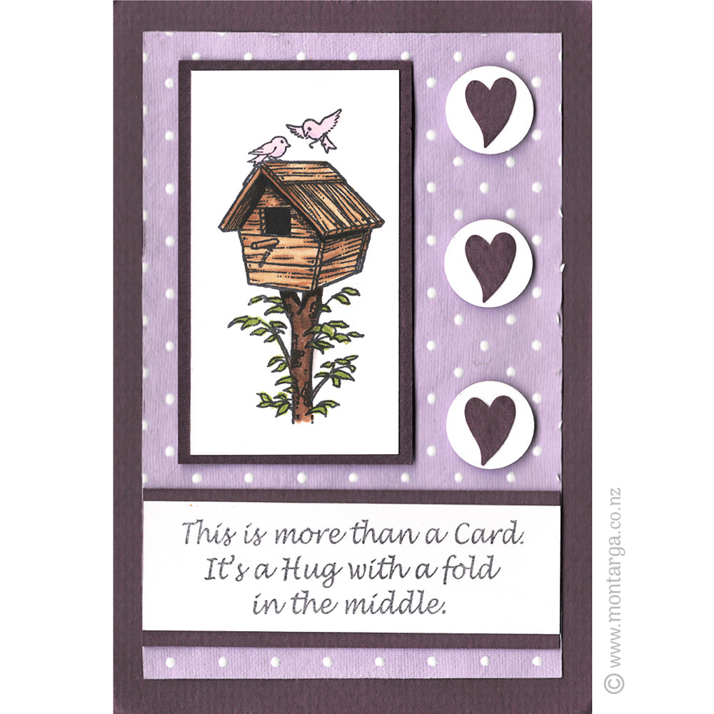 2955 BB - Hug with Fold Wording Rubber Stamp