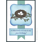 0194 BB - A Little Birdie Told Me Wording Rubber Stamp