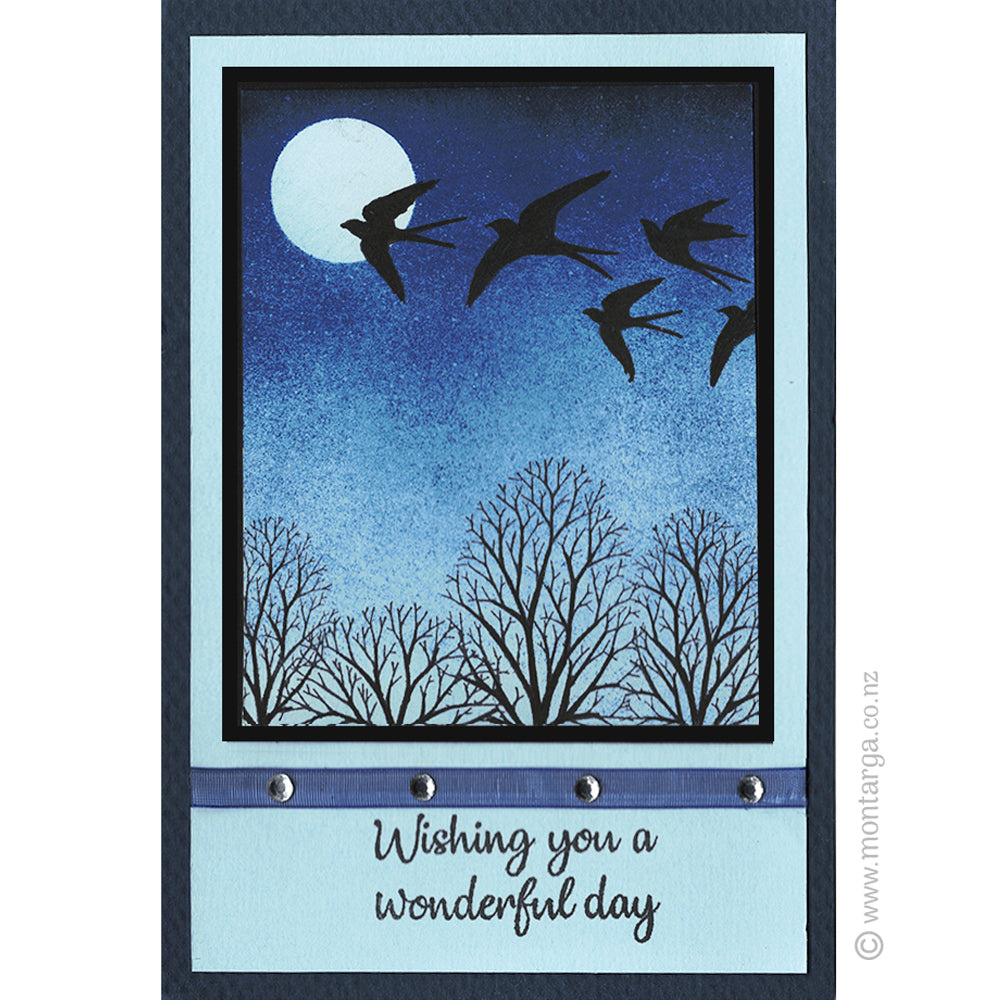 2793 B - Wishing You a Wonderful Day Wording Rubber Stamp