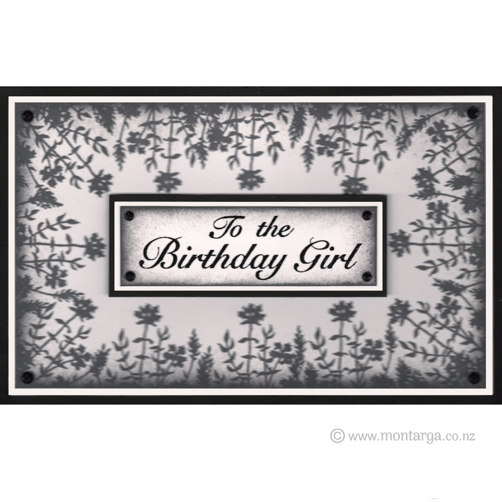 0184 BB - Birthday Girl Wording Rubber Stamp