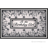 0184 BB - Birthday Girl Wording Rubber Stamp