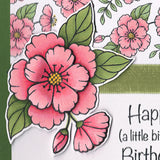 Card Sample - Blossom - pink & green